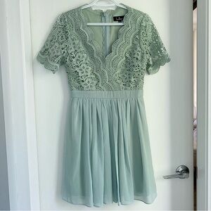 Lulus Mint Green Lace Dress (Size S)